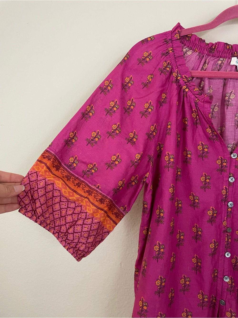 Sundance Floral Button-Down Blouse Size XS - Picture 3 of 6